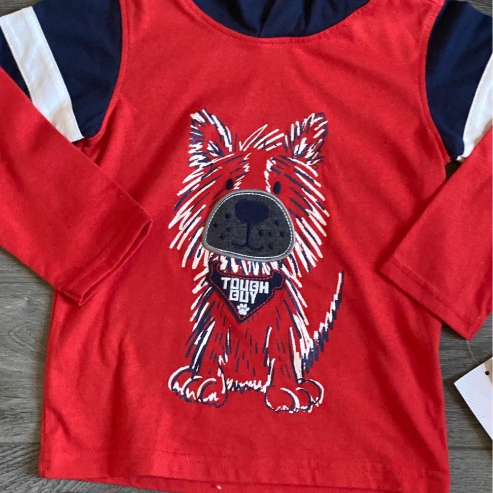 Kids Headquarters Long Sleeve Hooded Puppy Shirt-Orange-24M-NWT - Picture 2 of 6